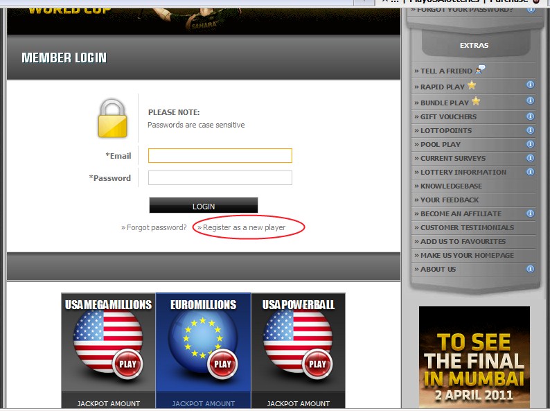 New player regestration New player registration