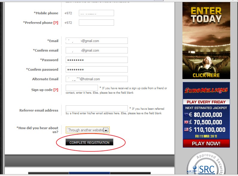 New player registration New player registration